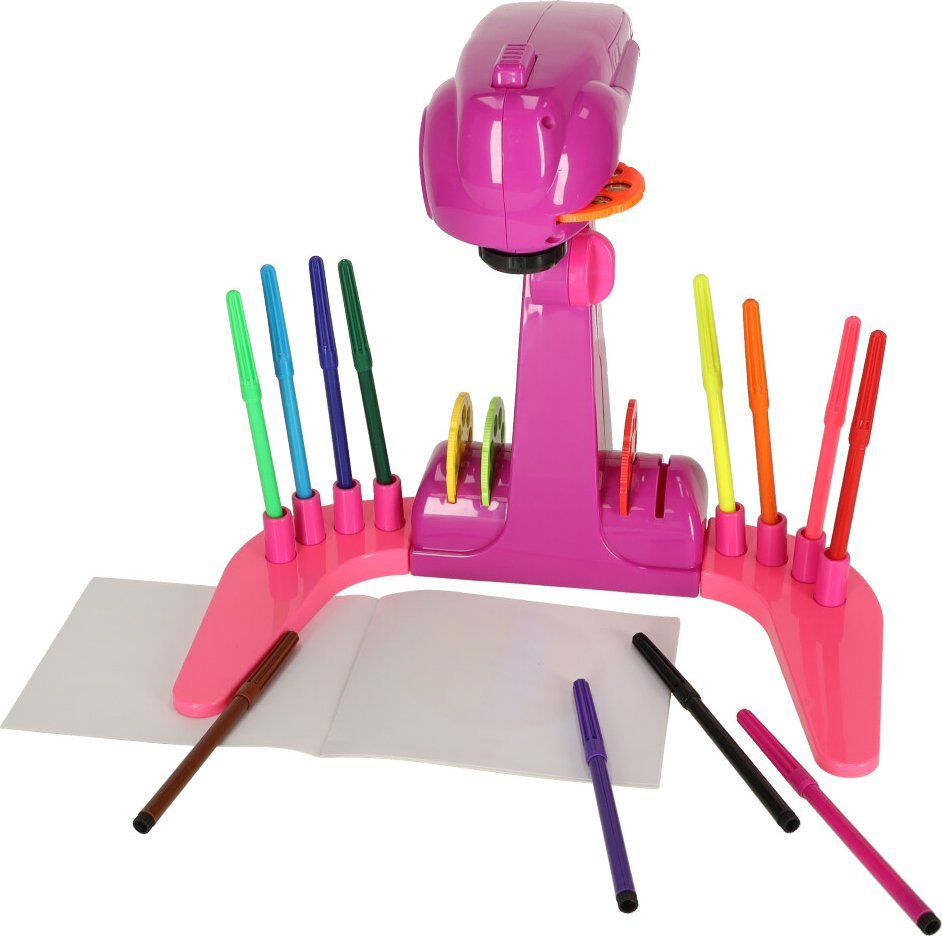 KIK Projektor rzutnik kalka do nauki rysowania dla dzieci slajdy fioletowy