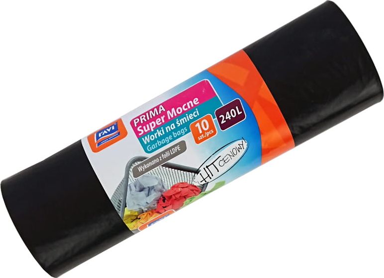 Ravi Worki na śmieci LDPE czarne Ravi Prima (240 l, 10 szt)