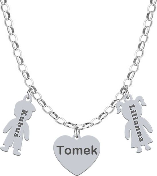 Radziszewska Jewellery Imiona Dzieci Naszyjnik Personalizowany srebro GRAWER GRATIS