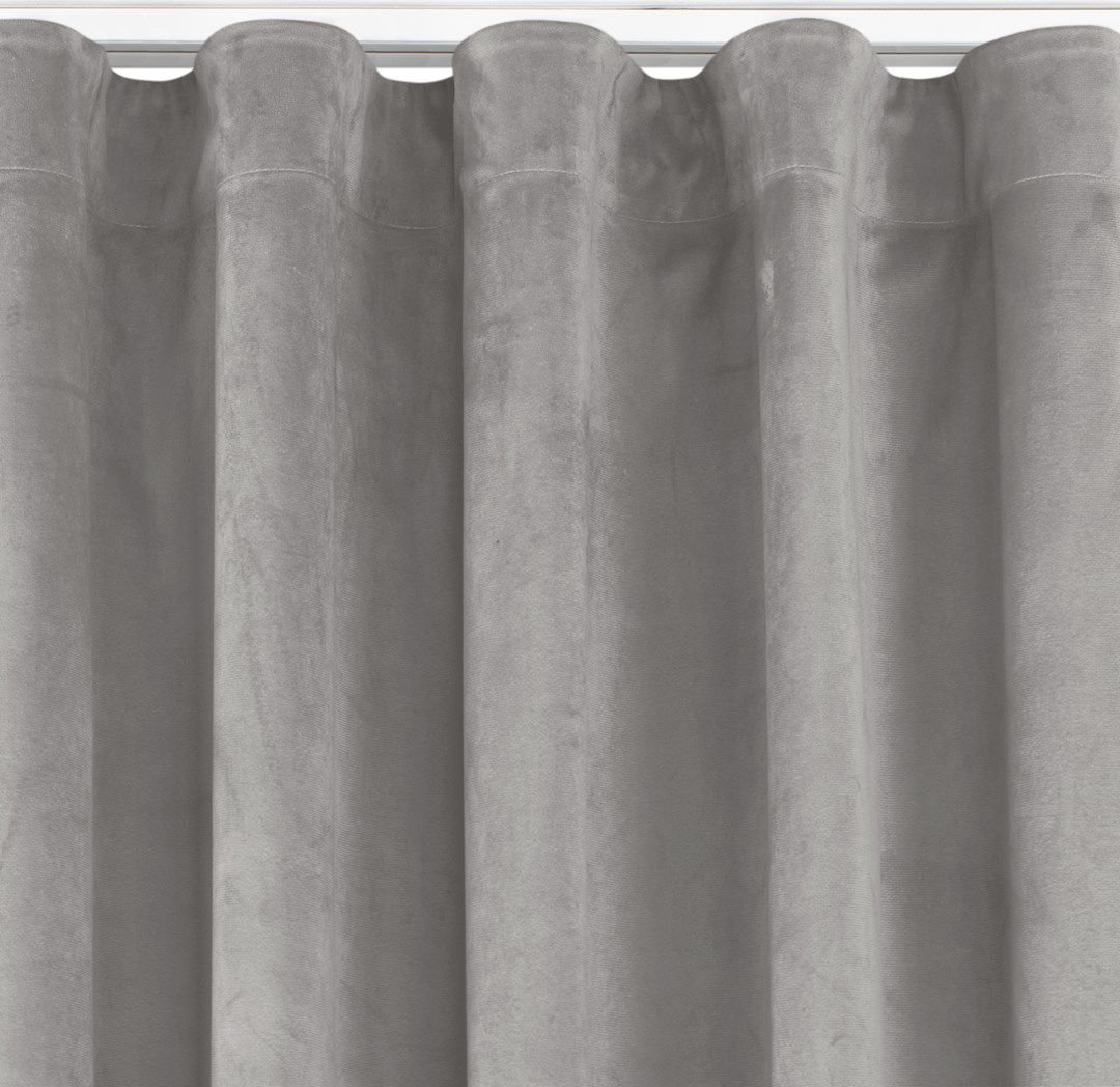 Homede Homede Zasłona VILA velvetowa na taśmie wave 400x270 szara