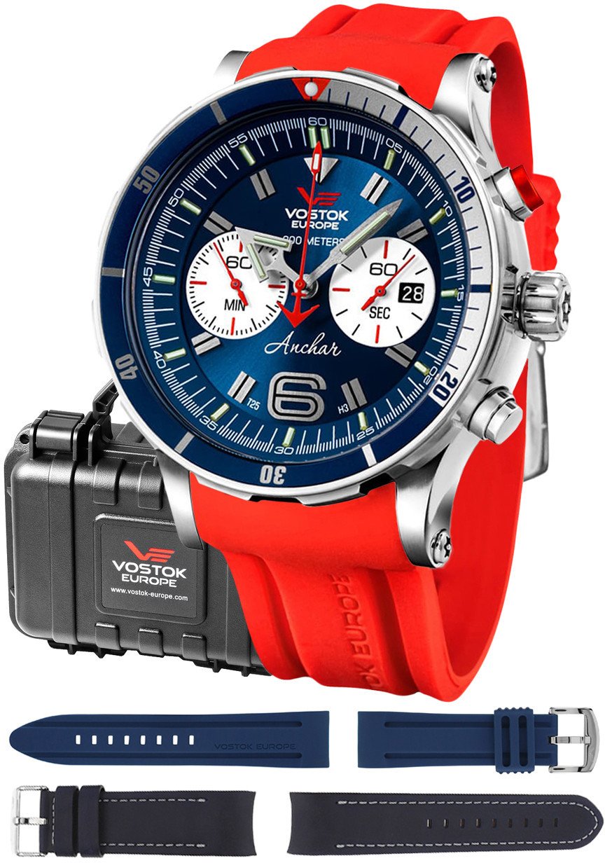 Zegarek męski Vostok Europe 6S21-510A583SR czerwony