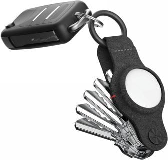 STATIK KeySmart Air - organizer do kluczy z etui na AirTag wykonany ze skóry wegańskiej (black)