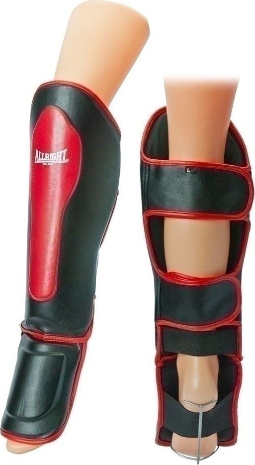 Allright Allright Nagolennik + stopa PU czarno - czerwony XL