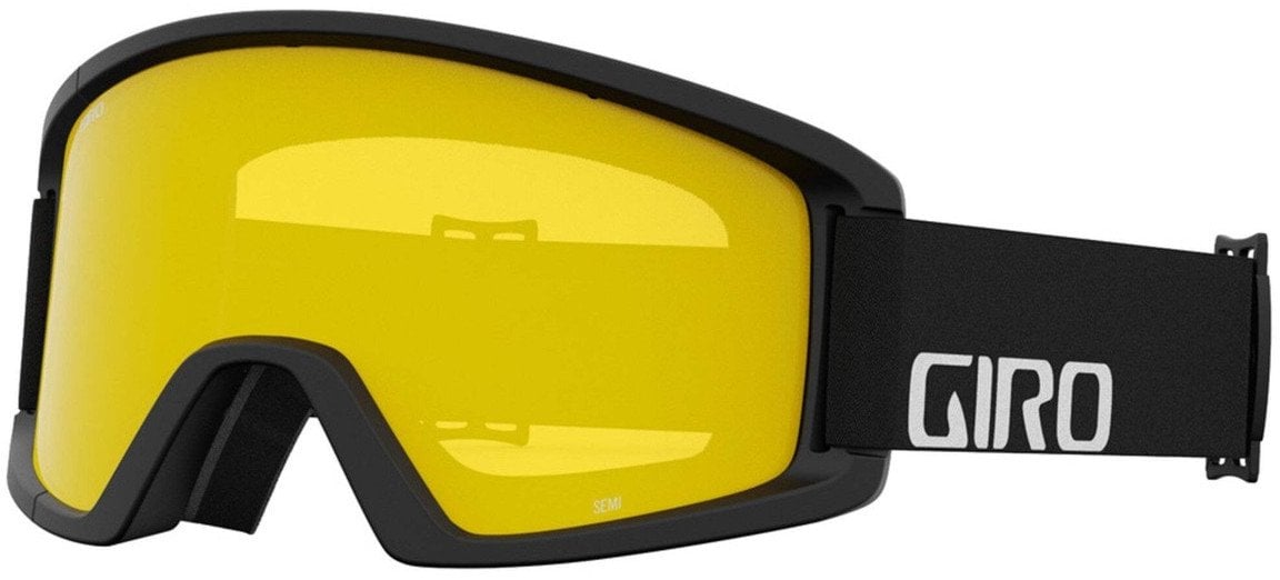 Gogle zimowe GIRO SEMI BLACK WORDMARK (Szyba lustrzana kolorowa AMBER SCARLET 19-42% S2 + Szyba kolorowa YELLOW 84% S0) (NEW 2023/2024)
