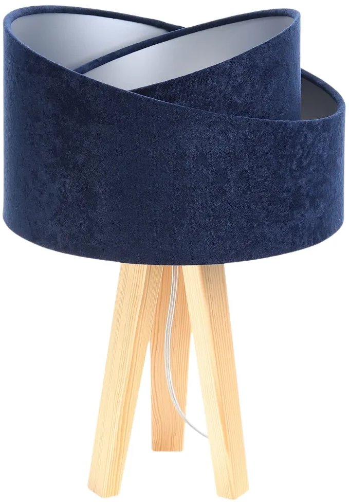 Lampa stołowa GEMSTONE granatowa/srebrna/sosna BPS KONCEPT
