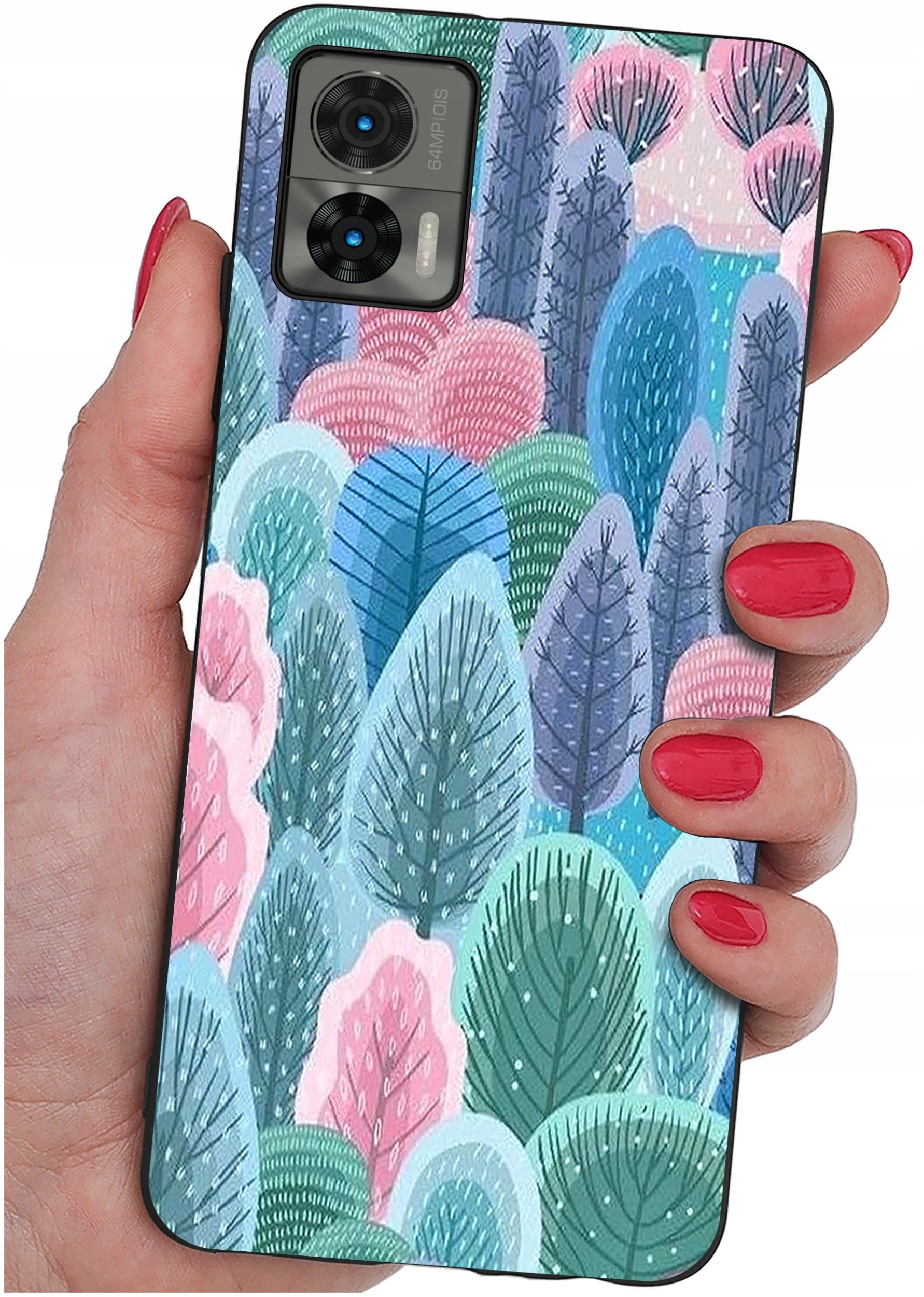 krainaGSM Etui do Motorola Moto Edge 30 Neo Wzory | SILIKONOWE MATT CASE + SZKŁO 9H