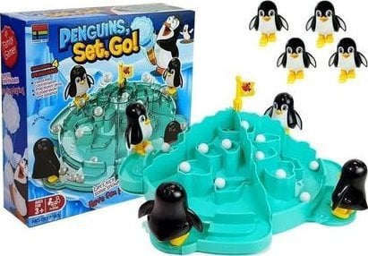 LeanToys Gra Zręcznościowa Pingwiny na Lodowcu Podbijanie Piłek LEAN Toys