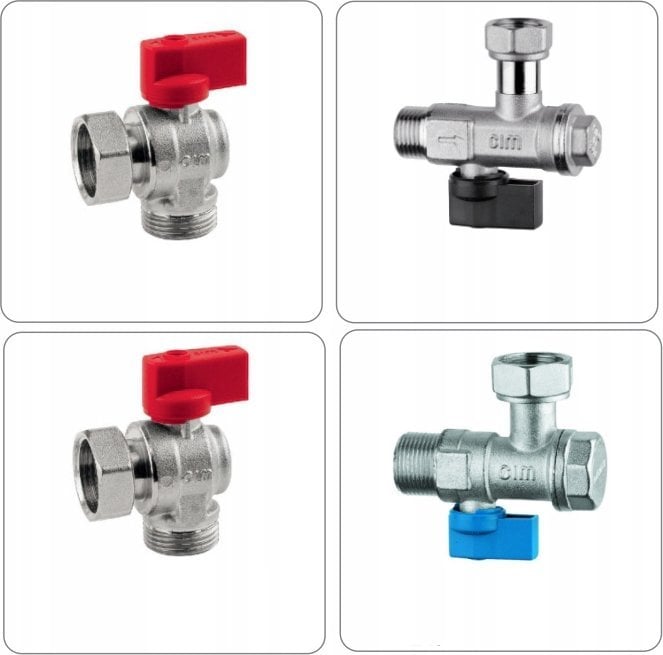 Top-Therm Uniwersalny zestaw zaworów kątowych do kotłów gazowych z filtrami ( 2 szt. 1/2"+ 2szt. 3/4" )