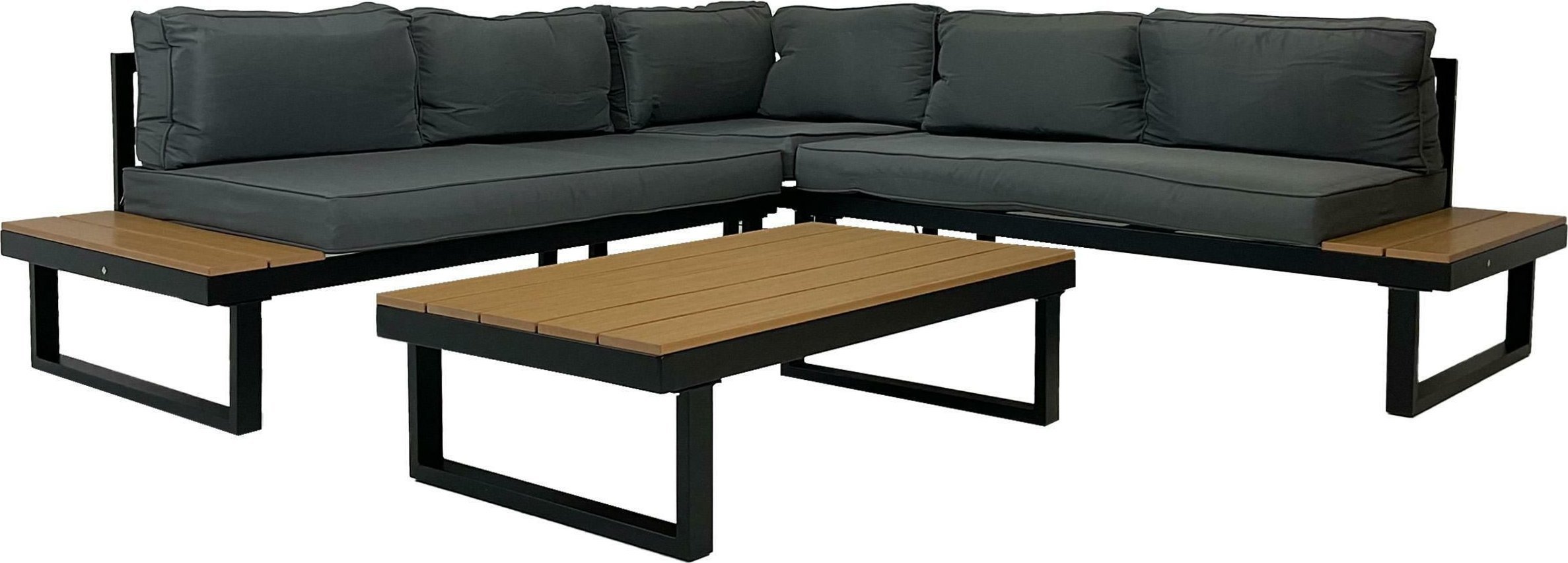 Modułowy zestaw mebli ogrodowych VENTURA 5 os. 4 elementy szary