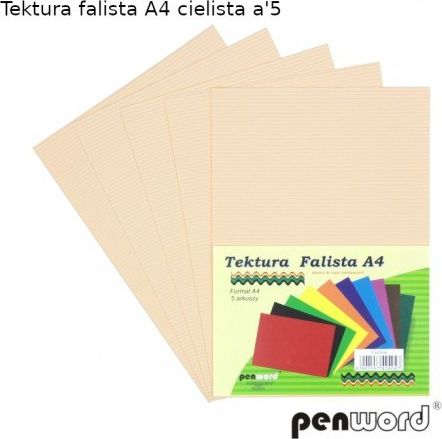Penword Tektura falista PENWORD A4 5ark. - cielista Penword