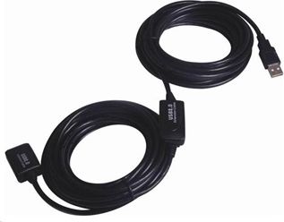 Kabel USB PremiumCord USB-A - USB-A 20 m Czarny (2960103209952)