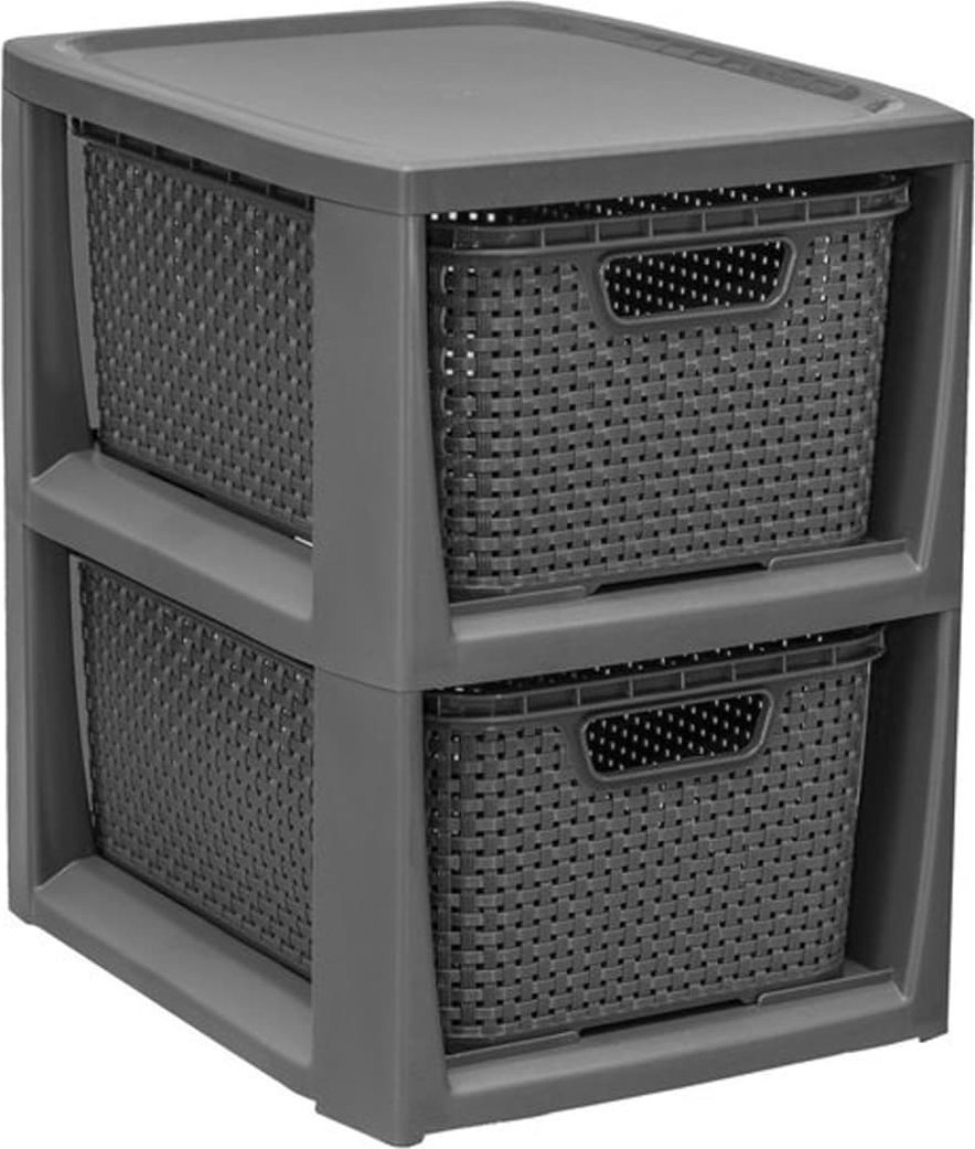 Branq Regał z 2 koszykami BranQ antracyt