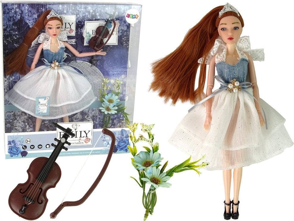 LeanToys Lalka Dla Dzieci Emily Skrzypce Kwiaty