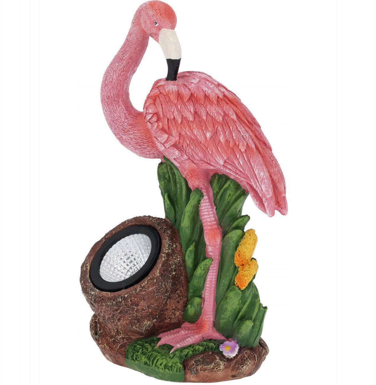 Figurka ogrodowa flaming z reflektorem, 24 x 24 x 10,5 cm