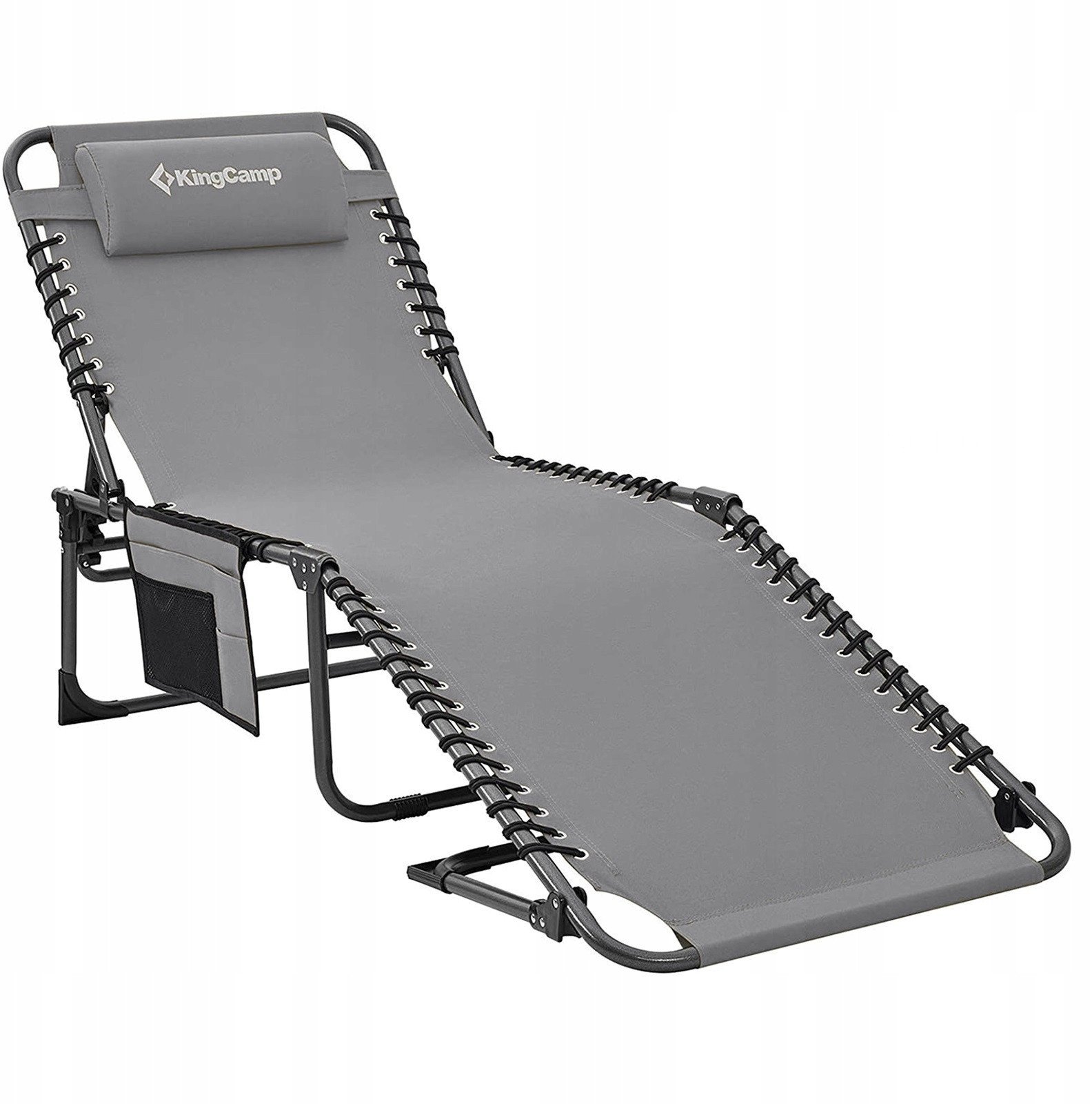 Składany Leżak Kempingowy Ogrodowy Regulowany KING CAMP 190 x 59 cm