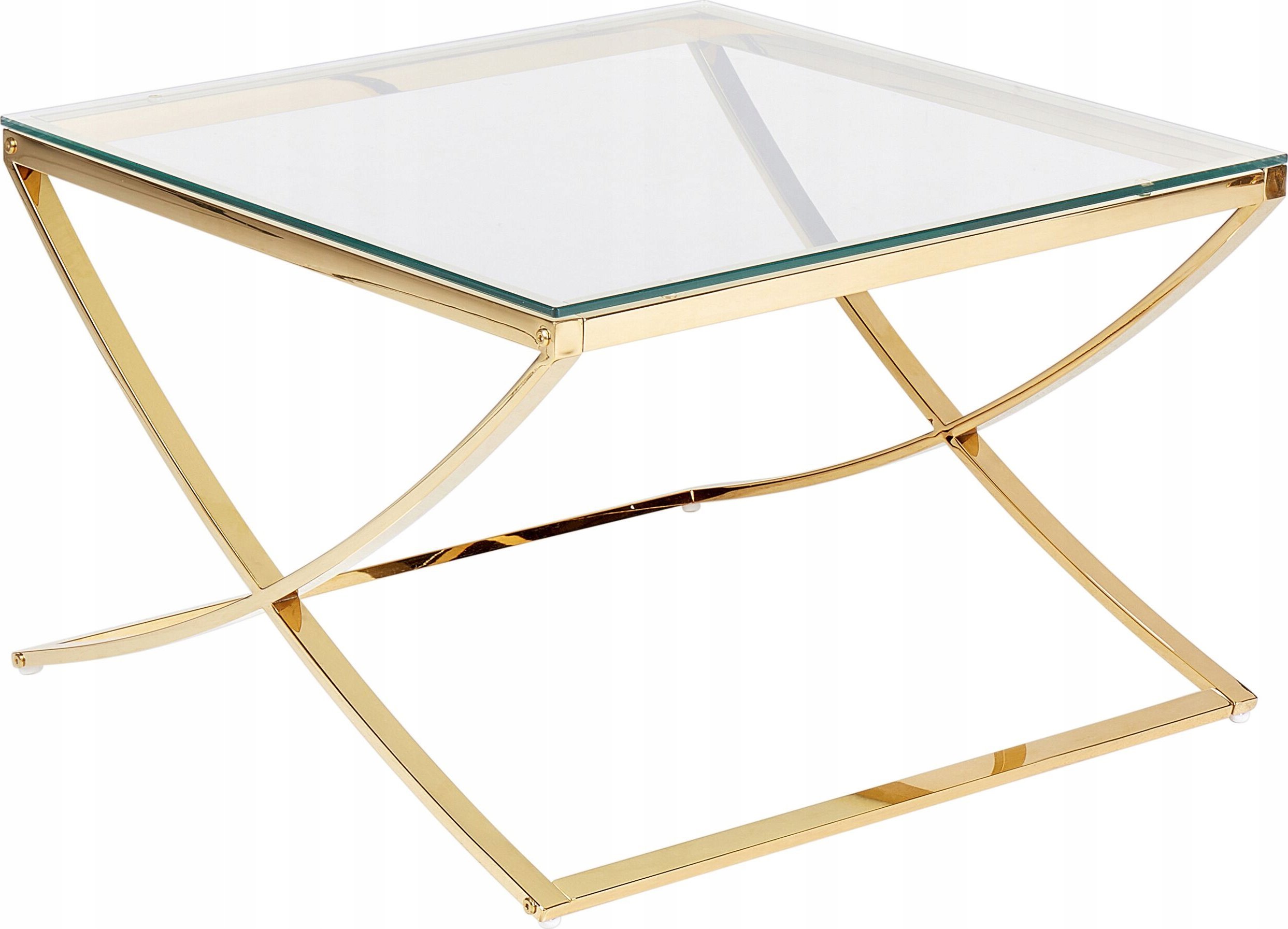 Beliani Stolik kawowy szklany złoty RINGGOLD