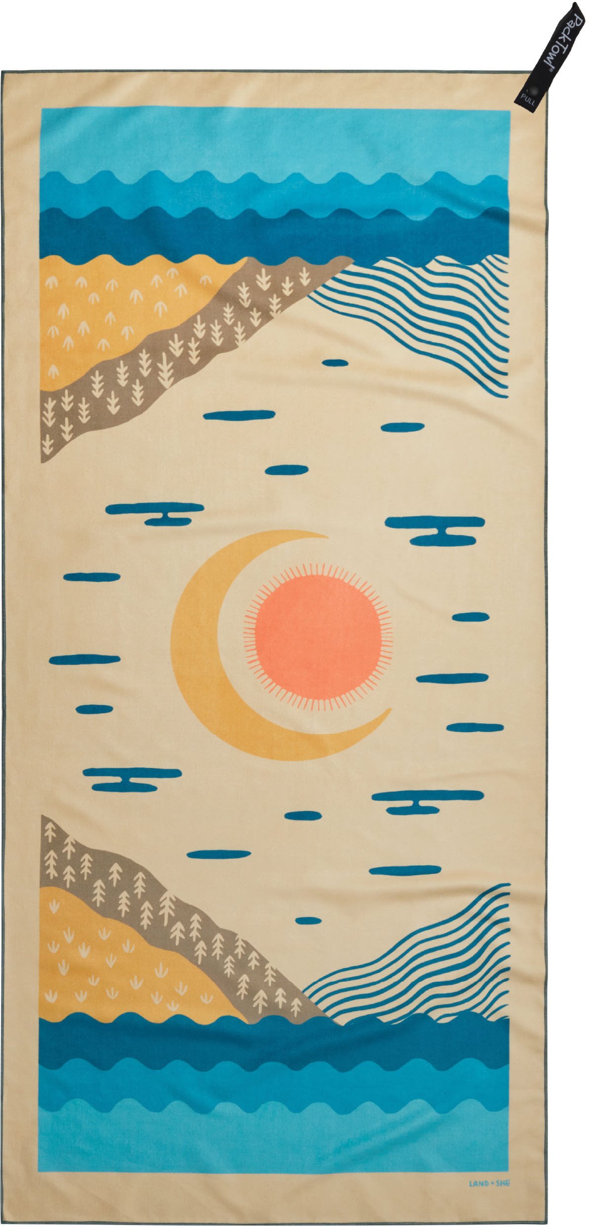 Rankšluostis PackTowl PT Personal Body Balance Print - Smėlio - Body