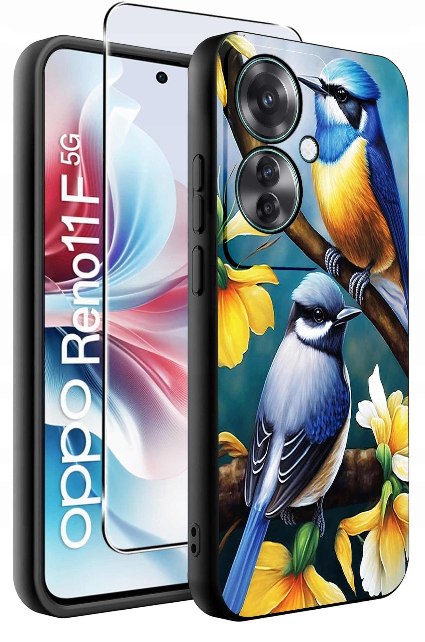 ETUI do Oppo Reno11 F 5G WZORY | SILIKONOWE MATT CASE + SZKŁO HARTOWANE 9H