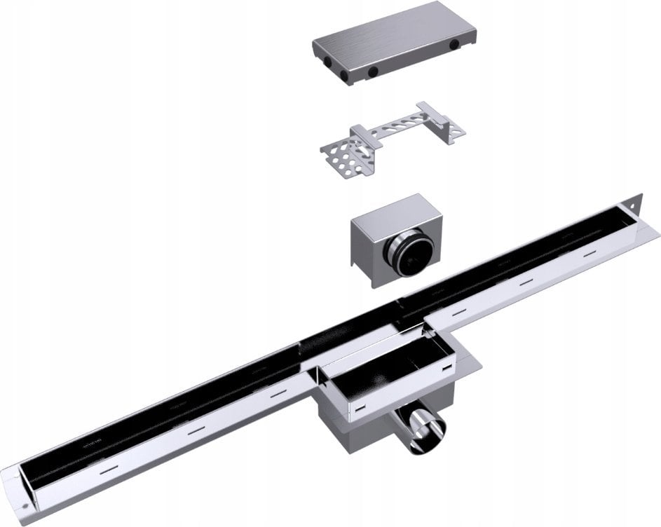 Syfon SpiroFlex 700 szczelinowe odwodnienie prysznicowe AQUA STEEL LS z rusztem szlifowanym SZG (PWE)