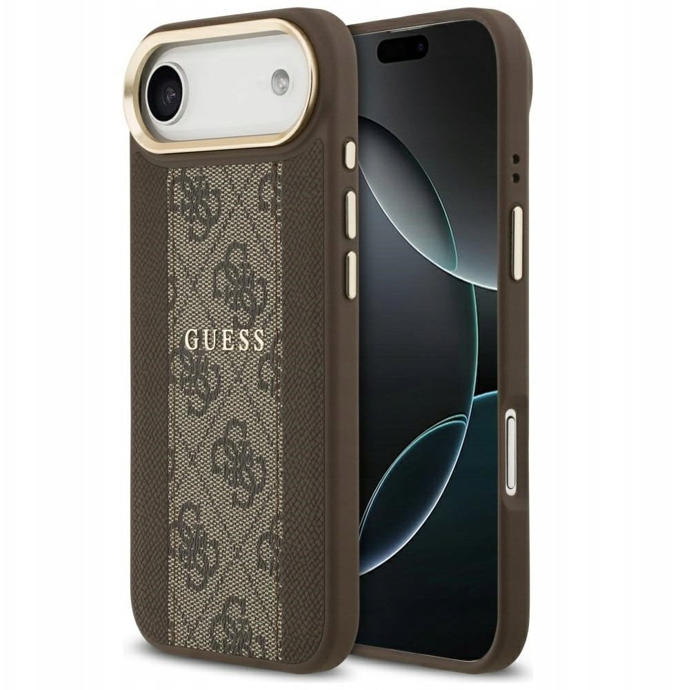 Guess Etui 4G Stripe MagSafe do iPhone Air brązowy