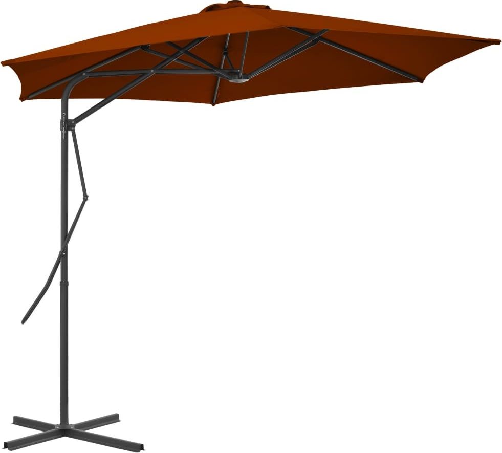 vidaXL VidaXL Parasol ogrodowy na stalowym słupku, terakota, 300x230 cm