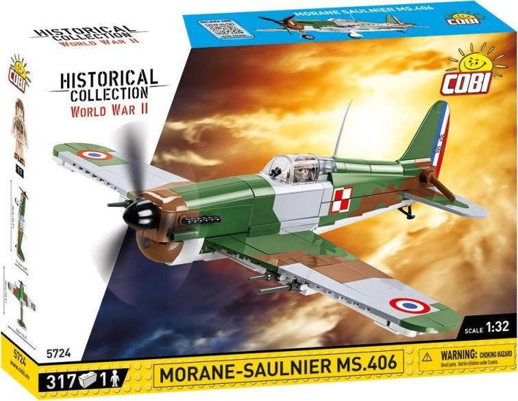 Cobi Historical Collection WWII Samolot myśliwski Morane-Saulnier MS.406 (5724)