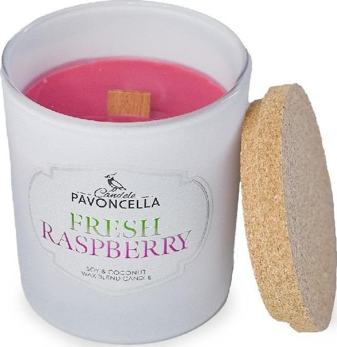 Świeczka sojowa Fresh Raspberry biała 135g