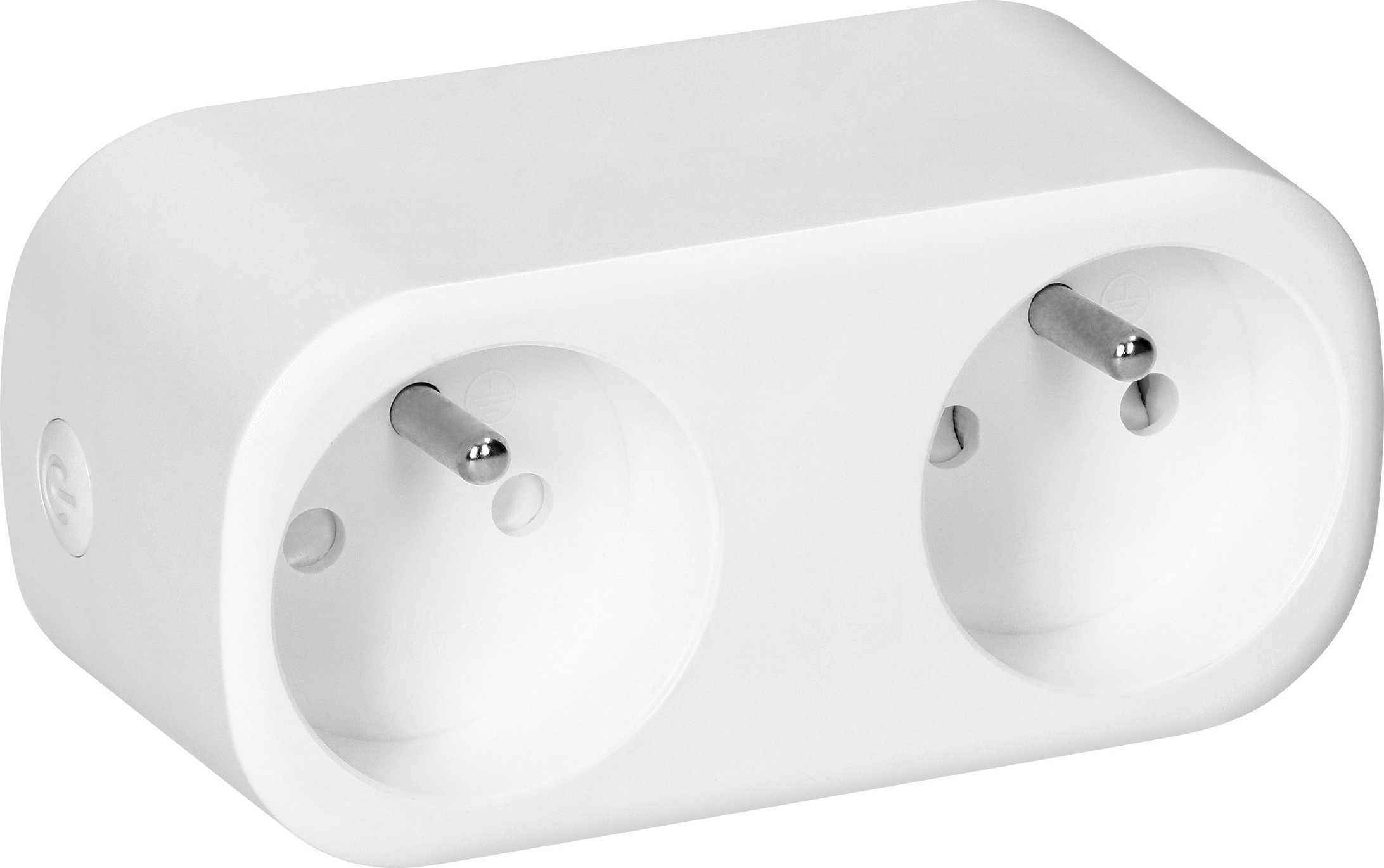 Orno Rozgałęźnik bezprzewodowy podwójny Tuya Smart Wi-Fi, białe