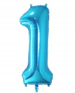 Balon Foliowy Na Hel CYFRA - 1 kolor NIEBIESKI - 80CM