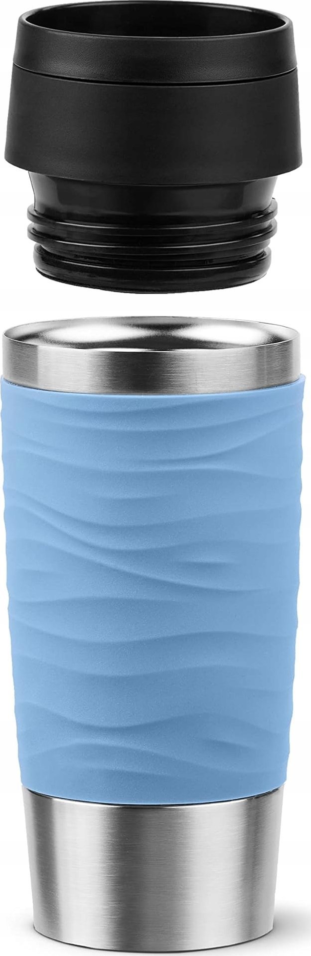 Emsa Emsa TRAVEL MUG Waves thermal mug (light blue/stainless steel, 0.36 liters)