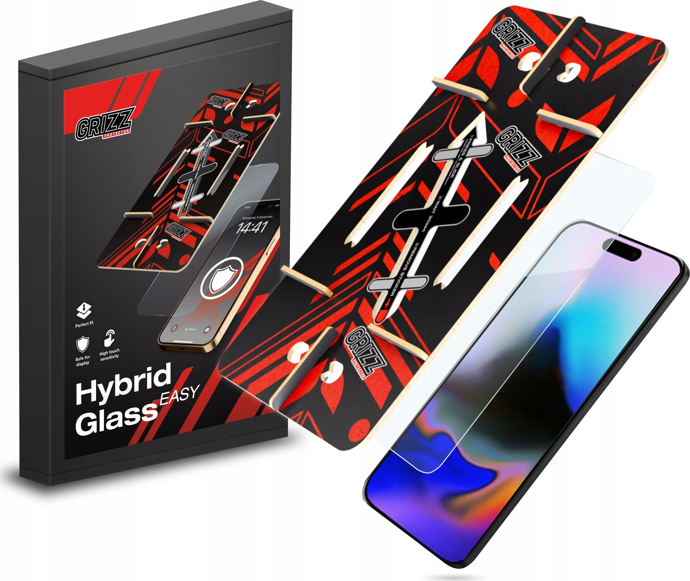 GrizzGlass Szkło hybrydowe HybridGlass Easy do Apple iPhone 16 Pro
