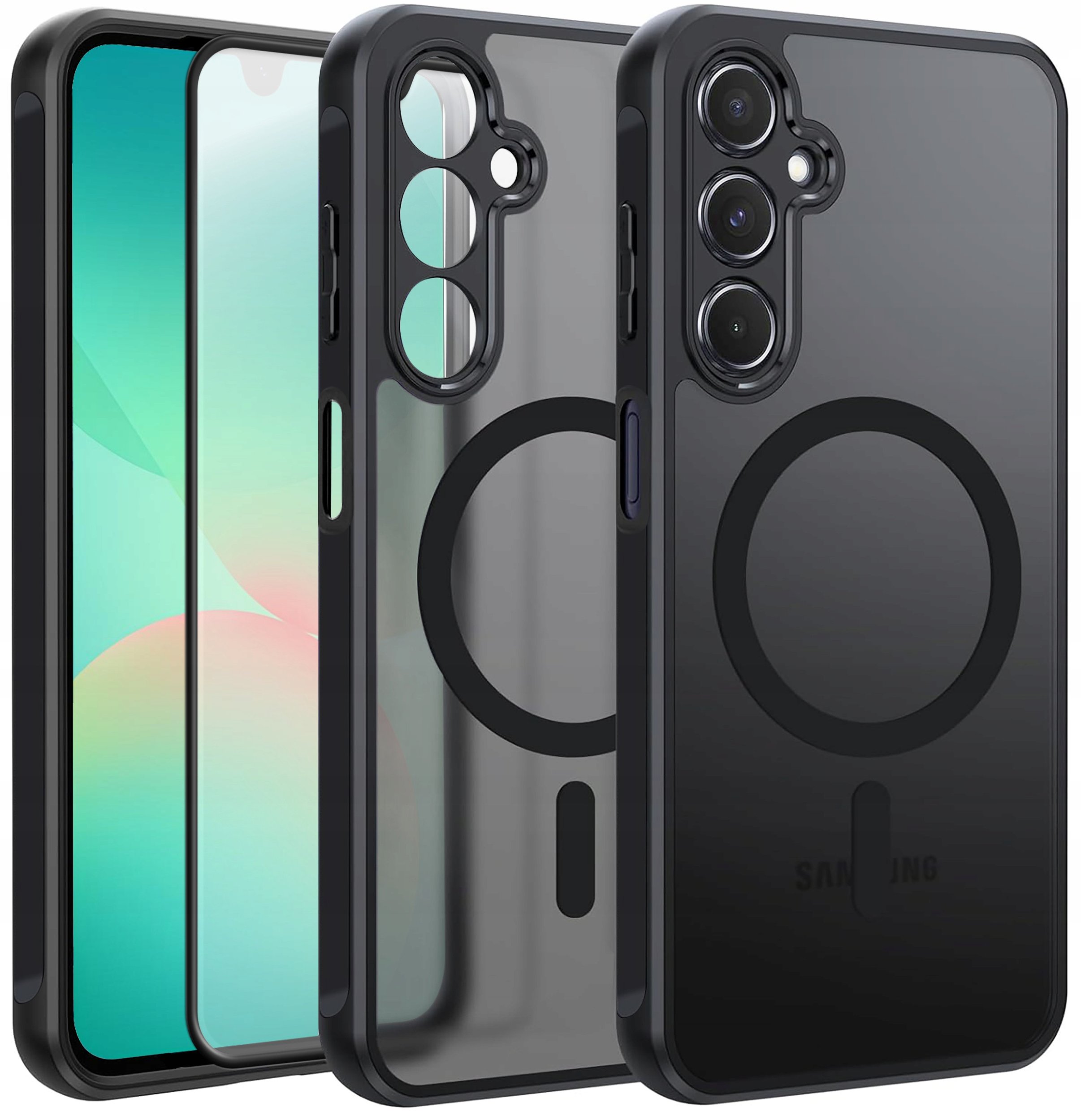 Etui do Samsung A26 do MagSafe MATT CASE WZMACNIANE Szkło 5D PREMIUM