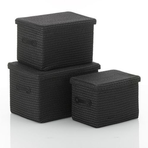 Zestaw koszy Kela, 3 szt., czarny