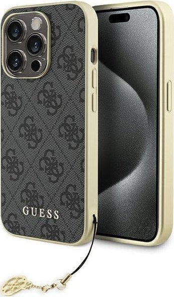 Guess GUHCP15LGF4GGR iPhone 15 Pro 6.1" szary/grey hardcase 4G Charms Collection