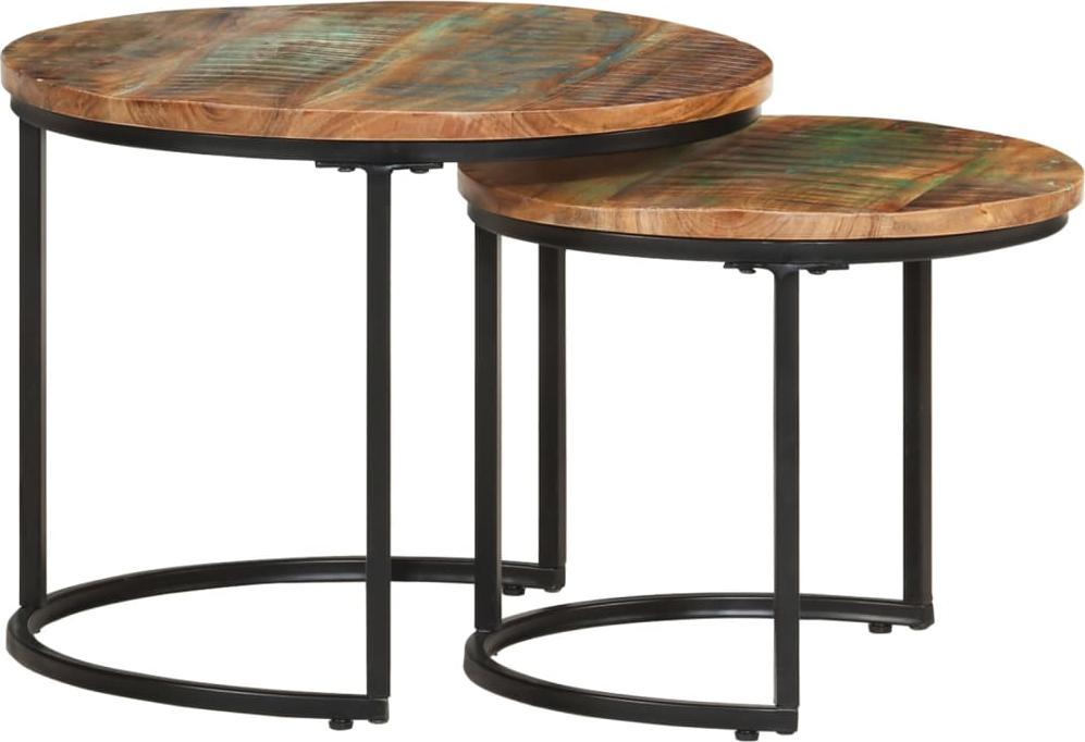 vidaXL vidaXL Stoliki wsuwane pod siebie, 2 szt., lite drewno odzyskane