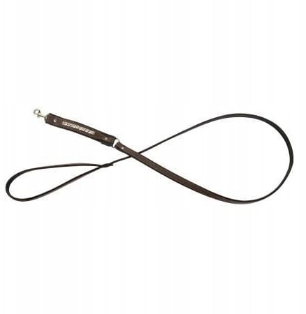 Barry King Smycz dla psa, wzór kości, 12MM/120CM brązowa