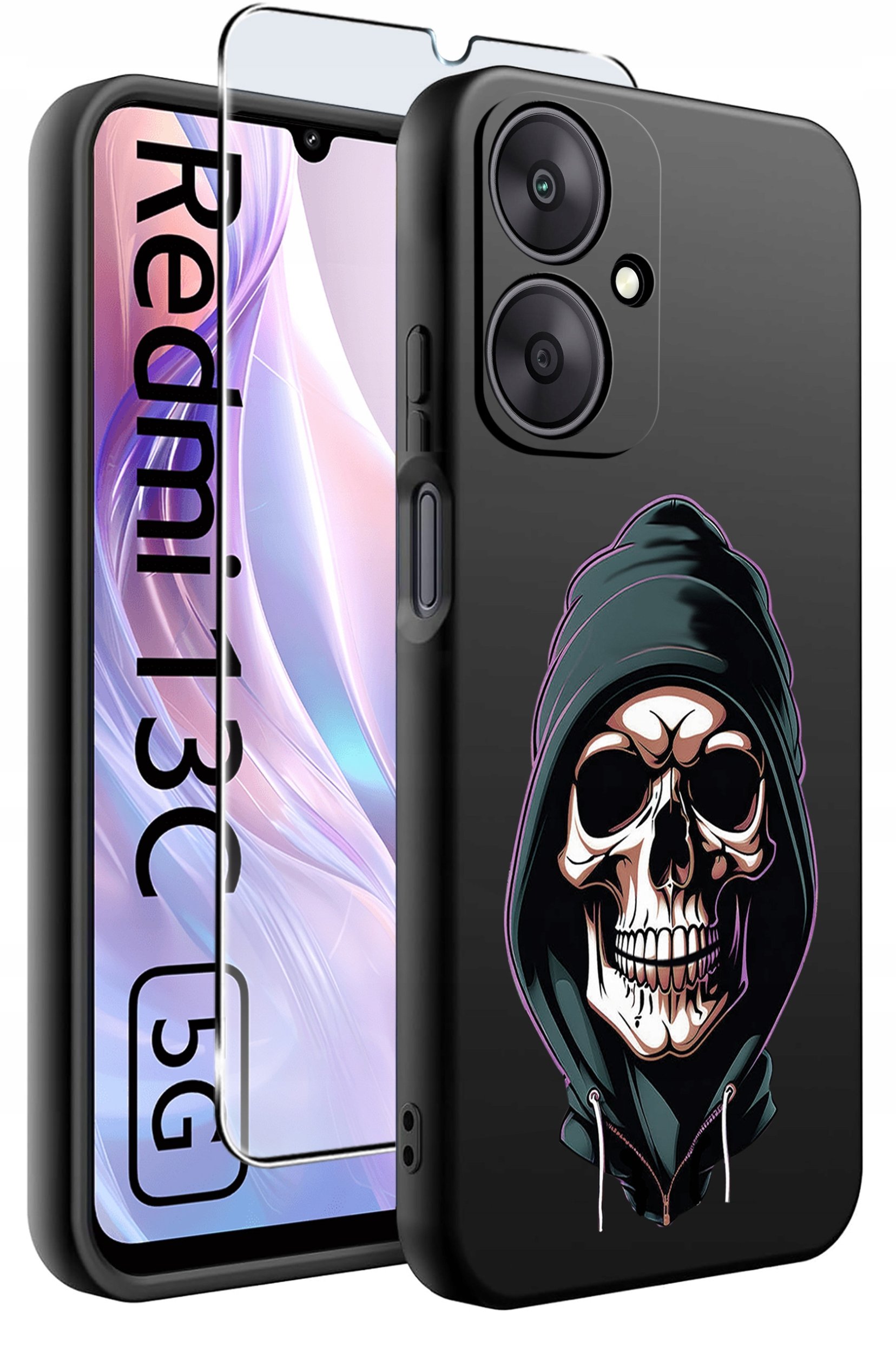 ETUI do Xiaomi Redmi 13C 5G WZORY |SILIKONOWE MATT CASE +SZKŁO HARTOWANE 9H