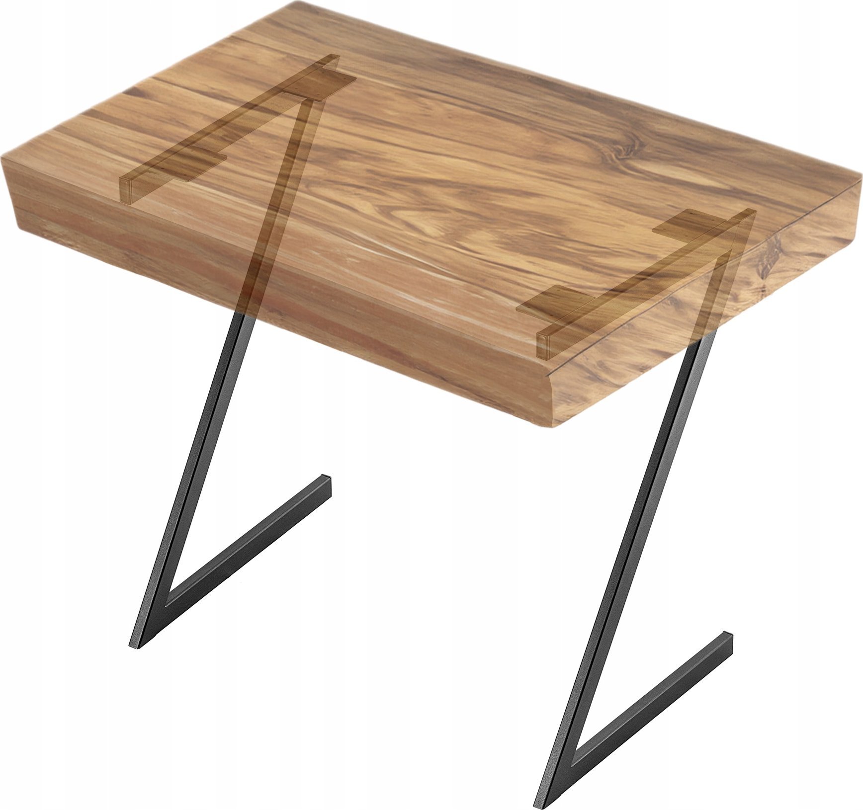 Kadax 2x Kadax Nogi Do Stołu Metalowe Biurko Loft "Z" Czarne Industrial 53X79 cm