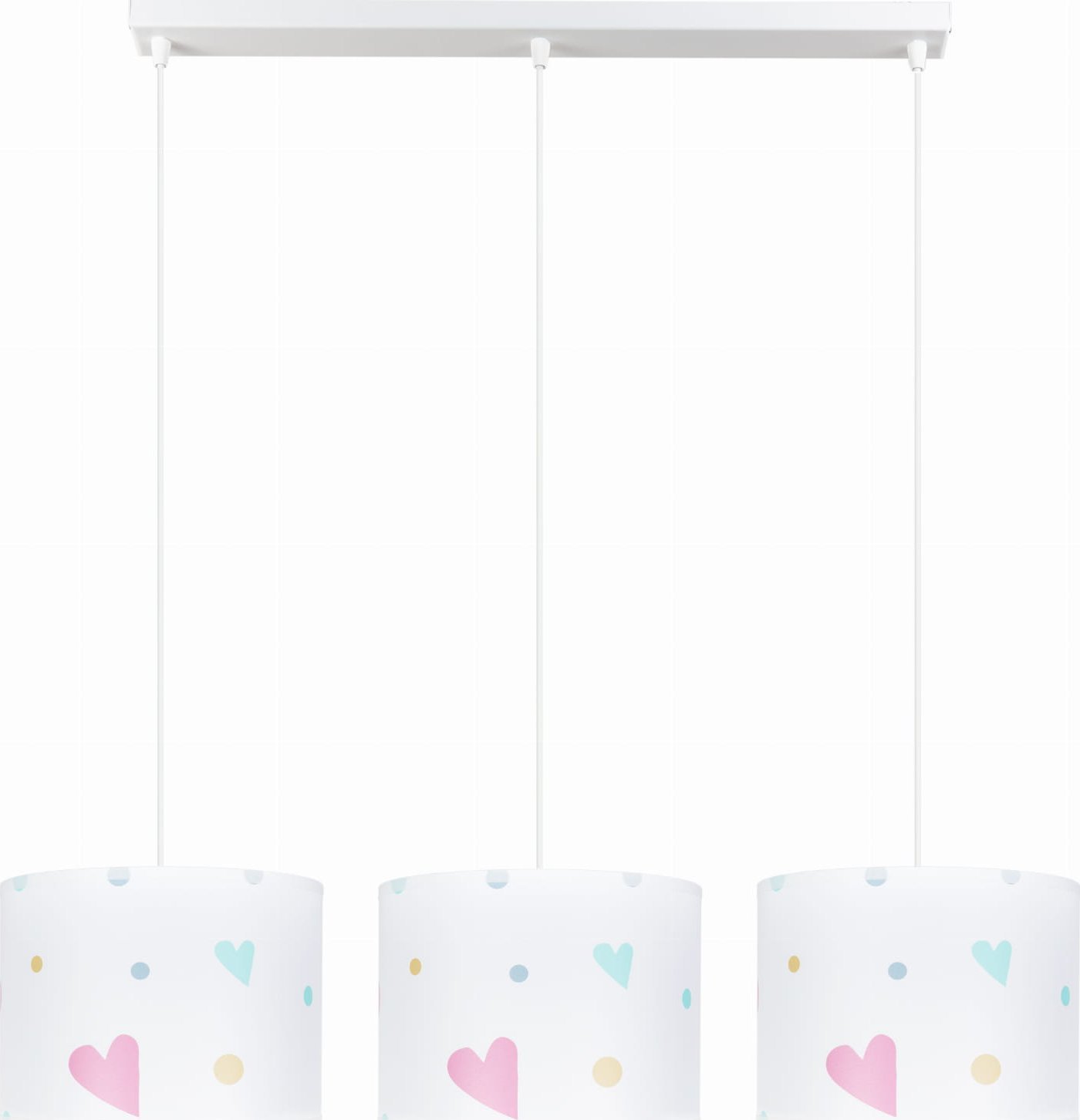 Solar Lampa wisząca do pokoju dziecięcego 3płomienna pastelowe serca