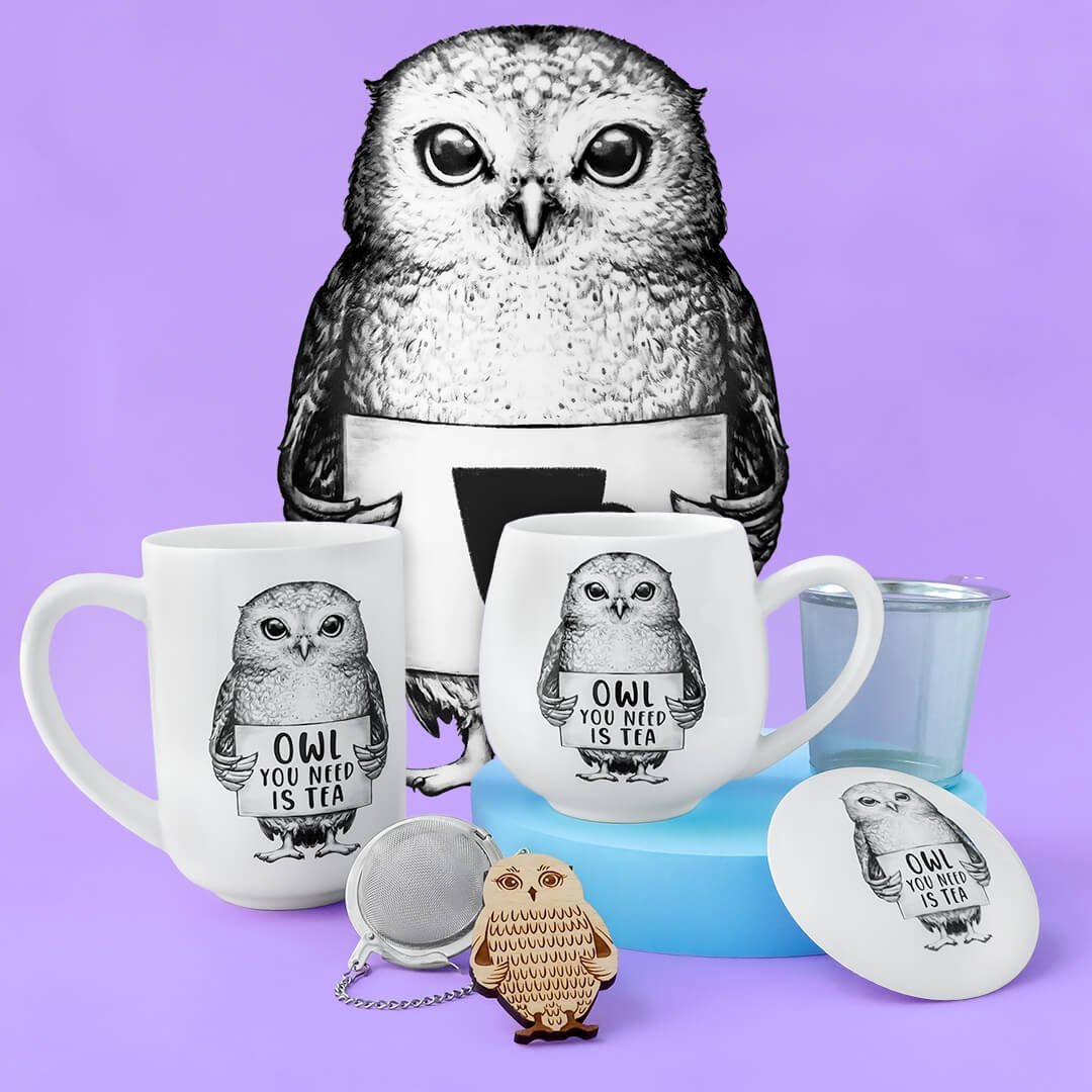 Cup&You Metalowy zaparzacz Sowa kulka - idealny do parzenia herbaty, ziół, wielokrotnego użytku