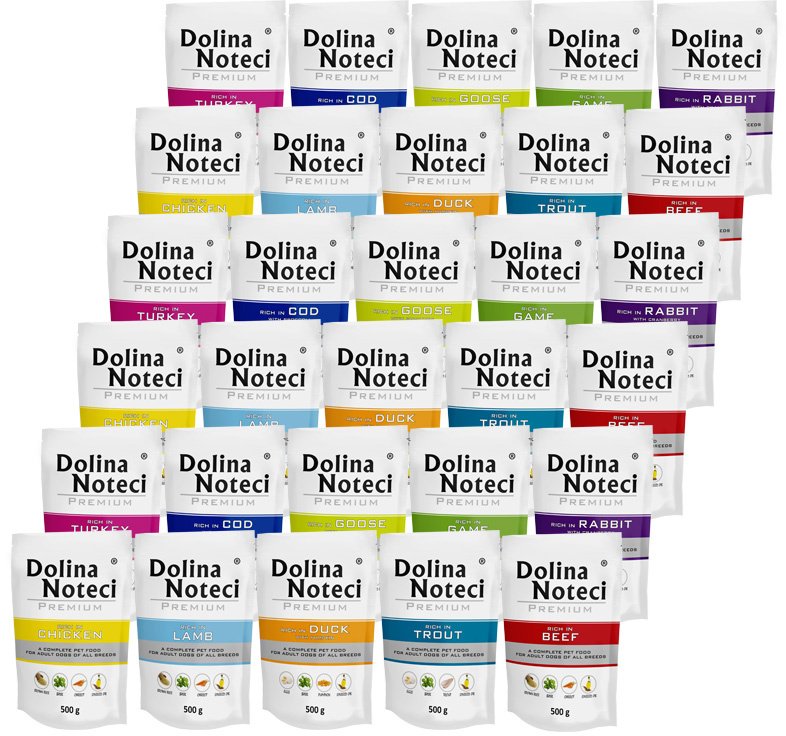 Dolina Noteci Mokra karma dla psa Premium zestaw mix smaków 30 x 500 g