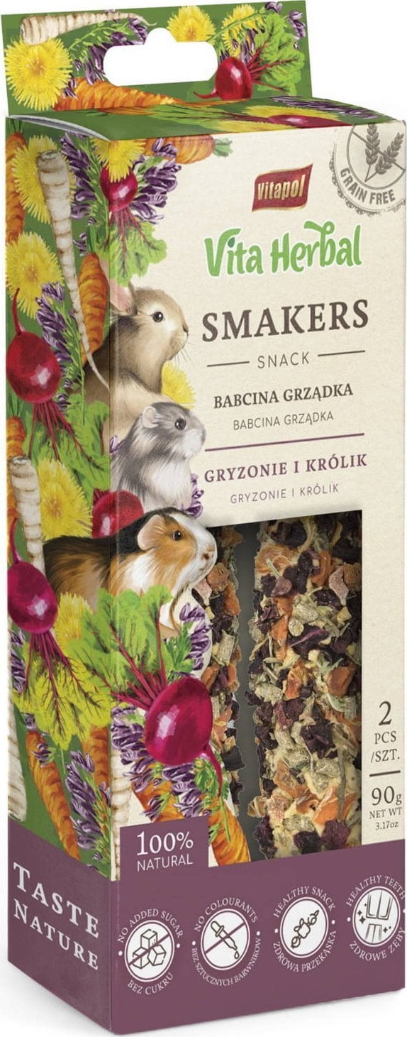 Vitapol Vita Herbal Smakers Babcina grządka dla gryzoni i królika 90 g.