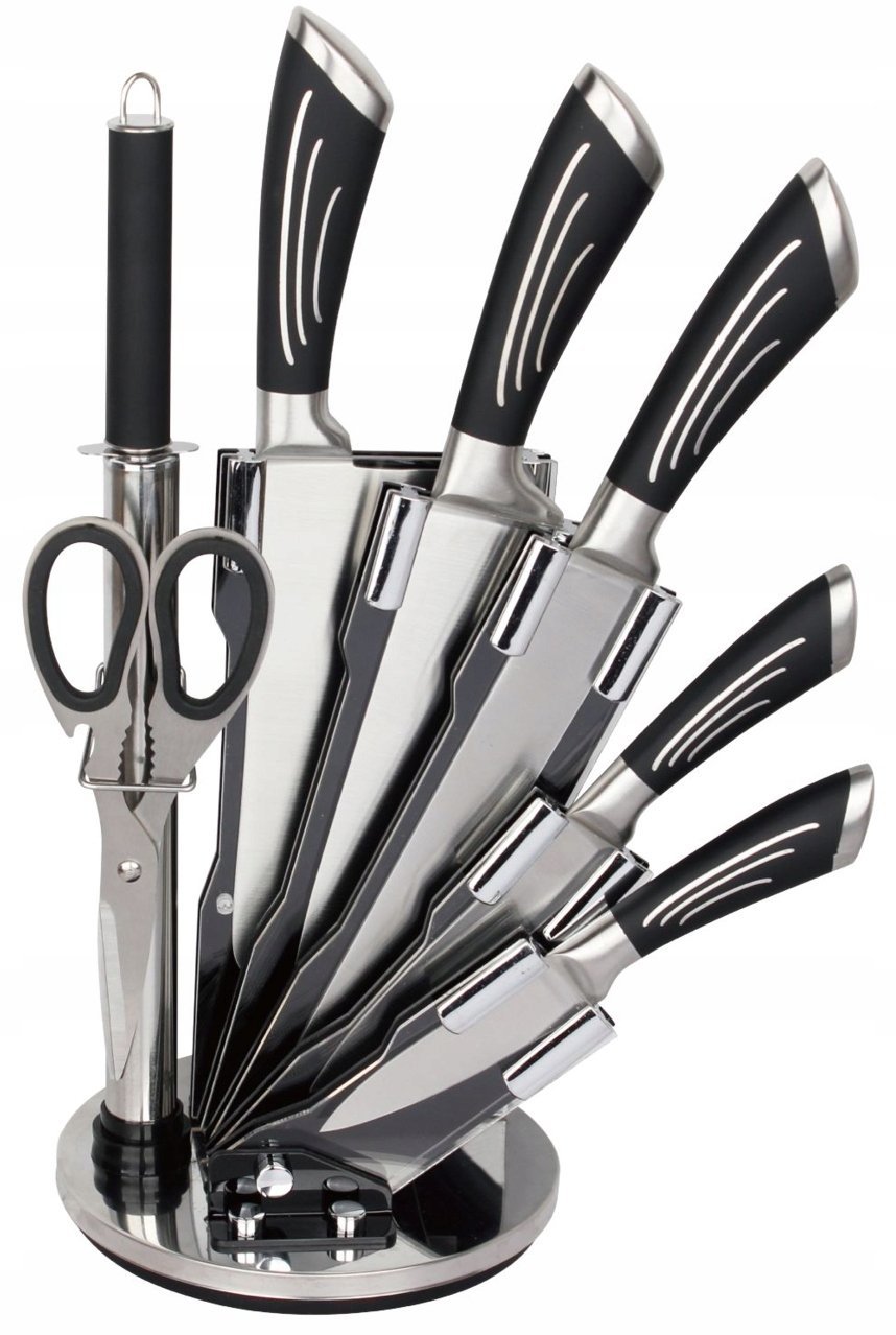 Brunbeste Zestaw noży kuchennych na stojaku 8-elementowy noże kuchenne komplet BB-3783