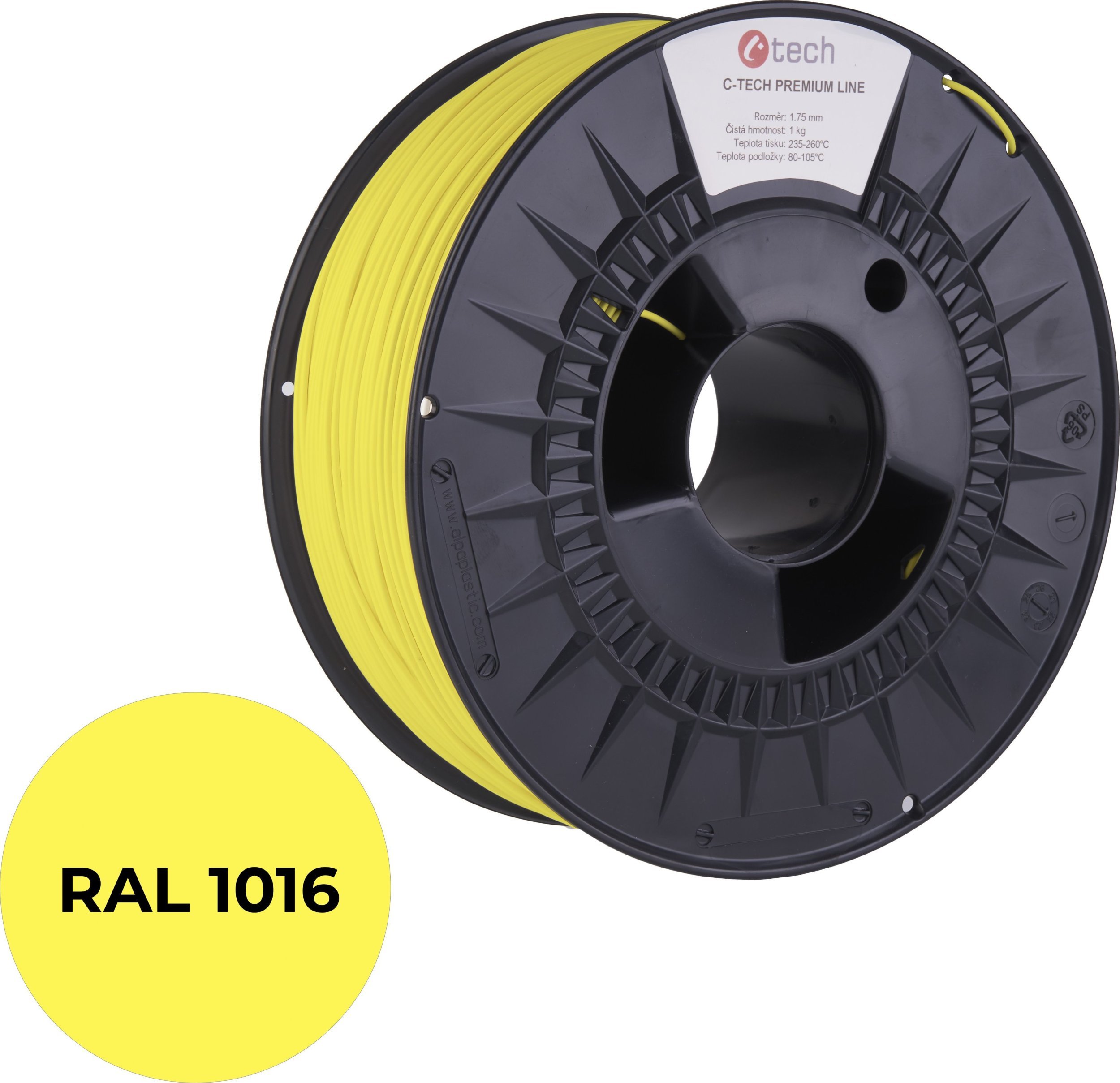 C-Tech Filament 3D C-TECH PREMIUM LINE PLA RAL1016 1,75mm 1kg Sulfur yellow