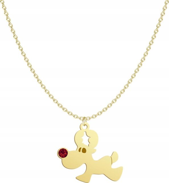 Radziszewska Jewellery Świąteczny Złoty Naszyjnik z Reniferem 925 Prezent ŻYCZENIA GRATIS