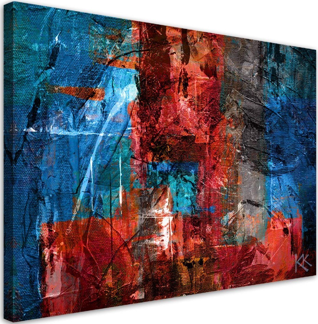 Feeby Obraz na płótnie, Czerwona abstrakcja ręcznie malowana - 120x80