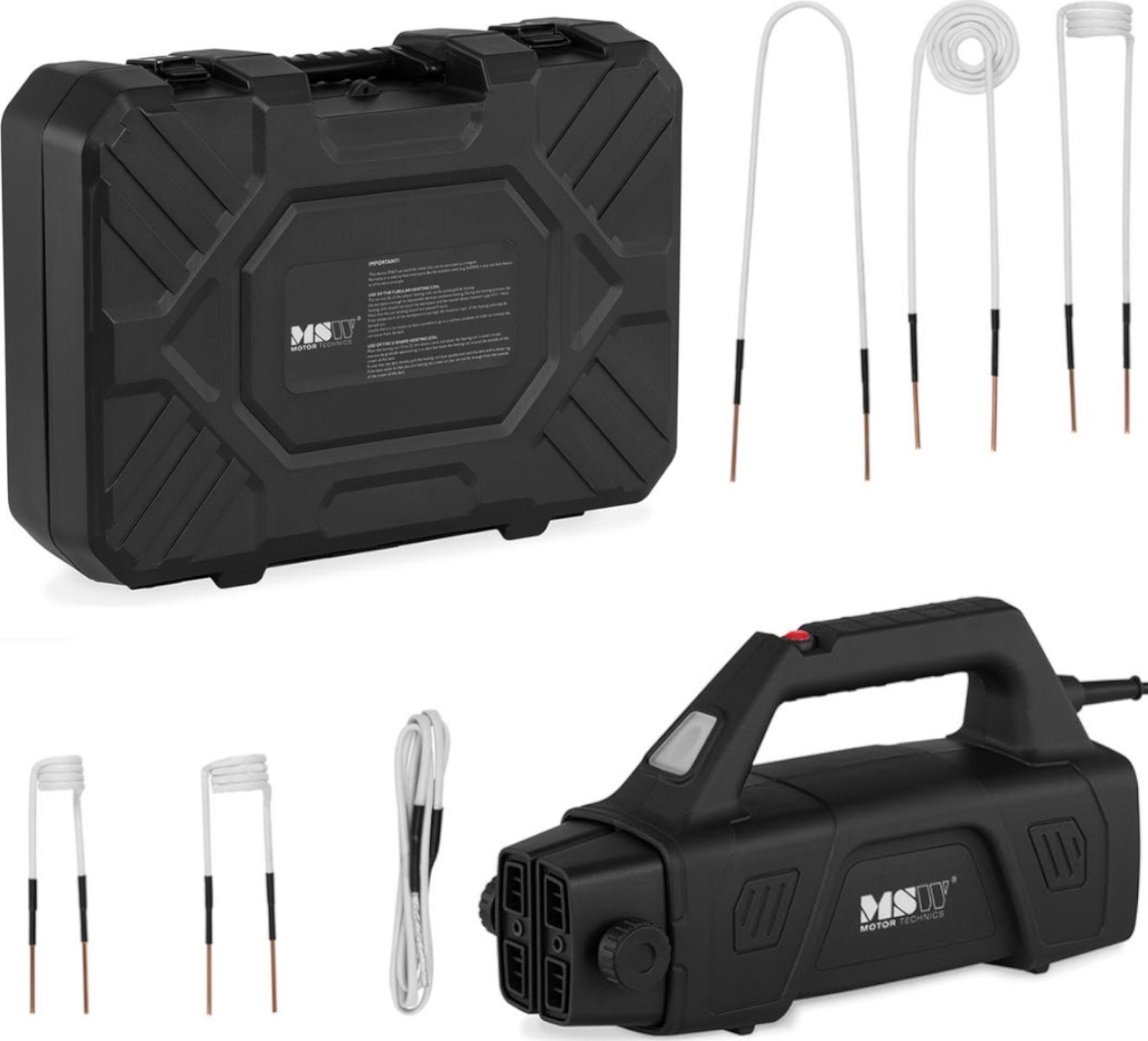 MSW Grzałka nagrzewnica indukcyjna podgrzewacz do śrub 1500 W + 6 cewek Grzałka nagrzewnica indukcyjna podgrzewacz do śrub 1500 W + 6 cewek