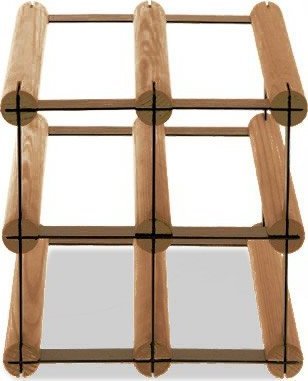 Wamar-Sosenka Regał na wino Stojak na 4 Butelki Szklane/ PET RW-8/ 2x2 Brązowy Metal + Drewno RW-8-2x2-4_O_BR