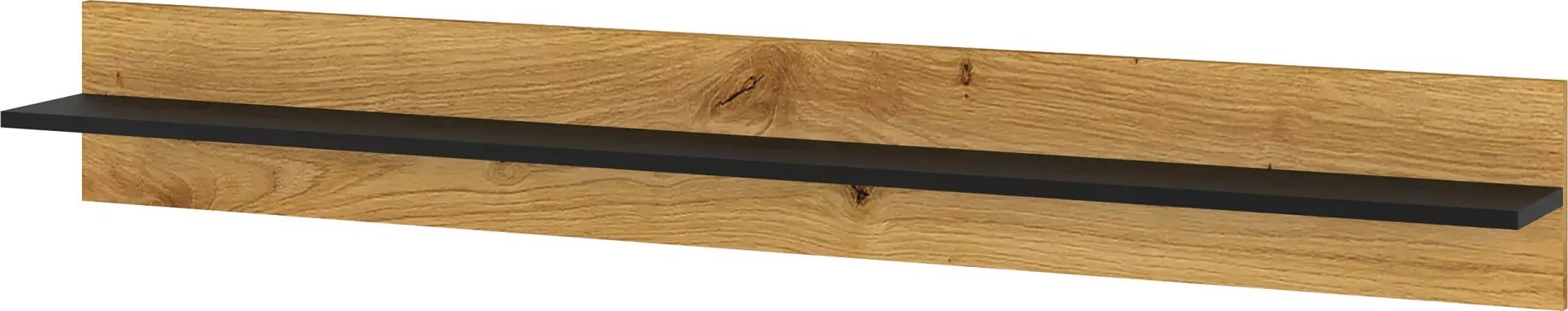 Elior Półka wisząca 151 cm czarna + dąb artisan - Baden 11X