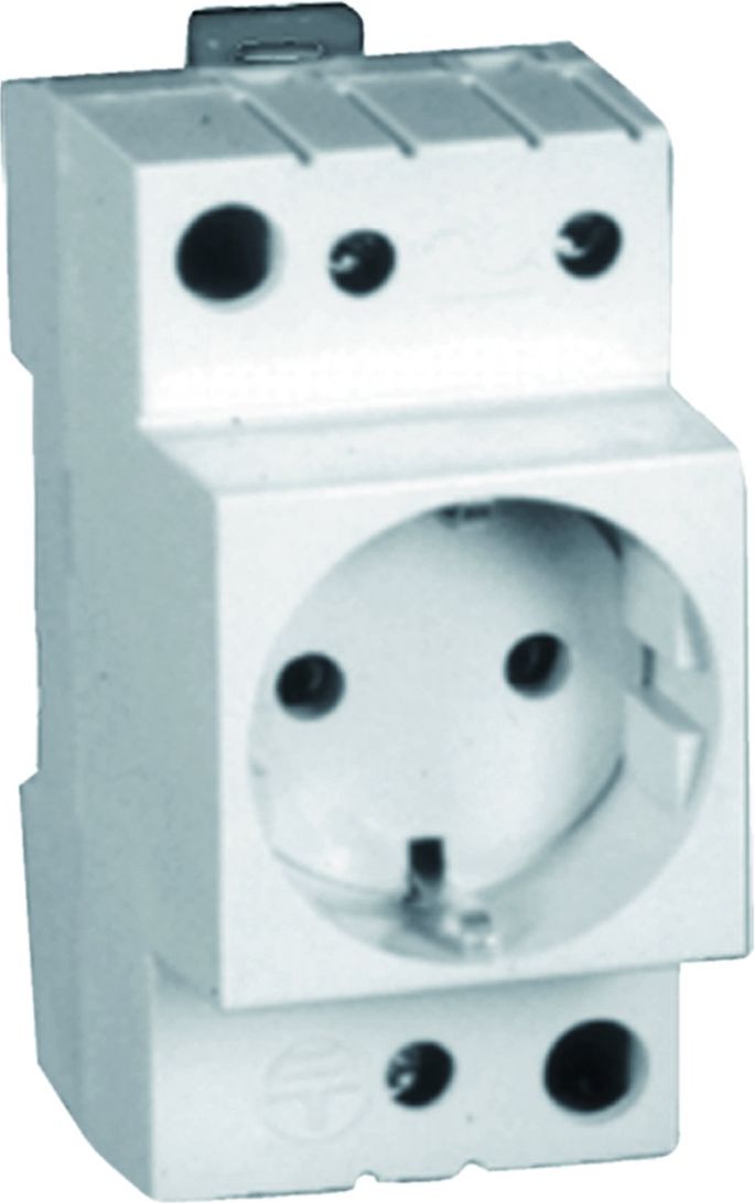 Eti-Polam Gniazdo modułowe 2P+Z 10/16A 230V Schuko na szynę (002414020)
